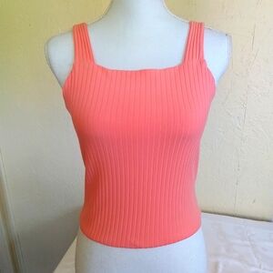 So brand stretchy ribbed top with wide straps tank M